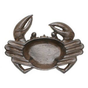 Crab Jewelry Holder or Trinket Dish Cast Iron Antiqued Brown Finish
